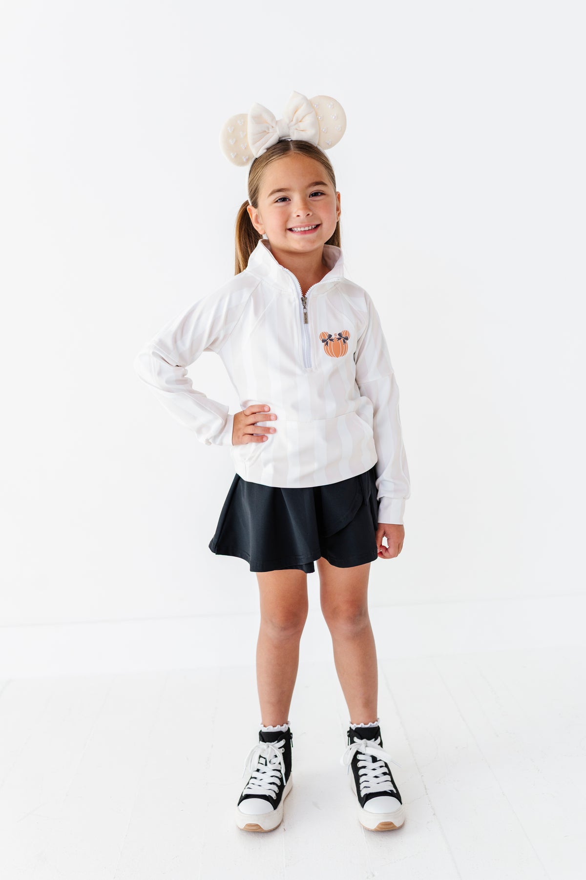 Piggy Pumpkin Stripe | KIDS 1/4th ZIP
