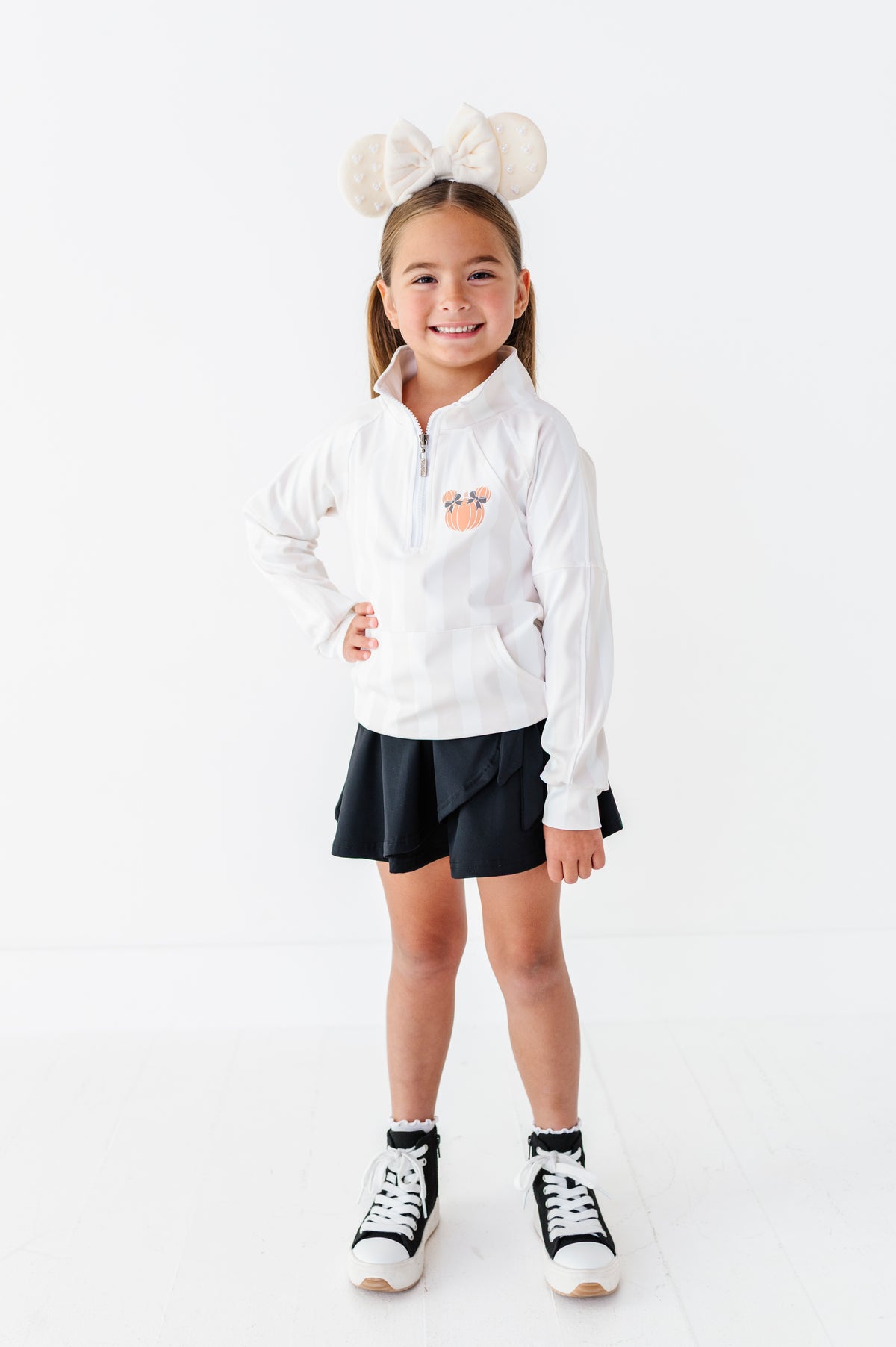 Piggy Pumpkin Stripe | KIDS 1/4th ZIP