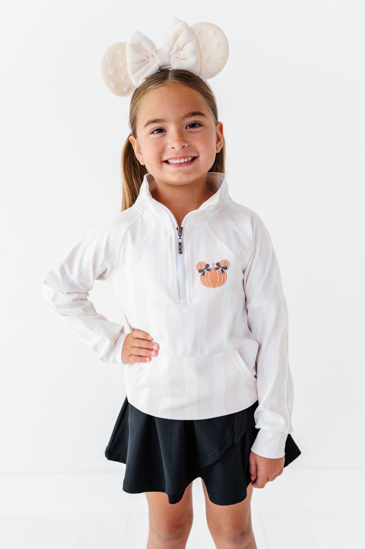 Piggy Pumpkin Stripe | KIDS 1/4th ZIP