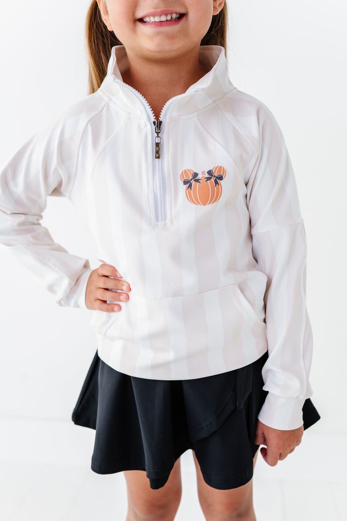 Piggy Pumpkin Stripe | KIDS 1/4th ZIP
