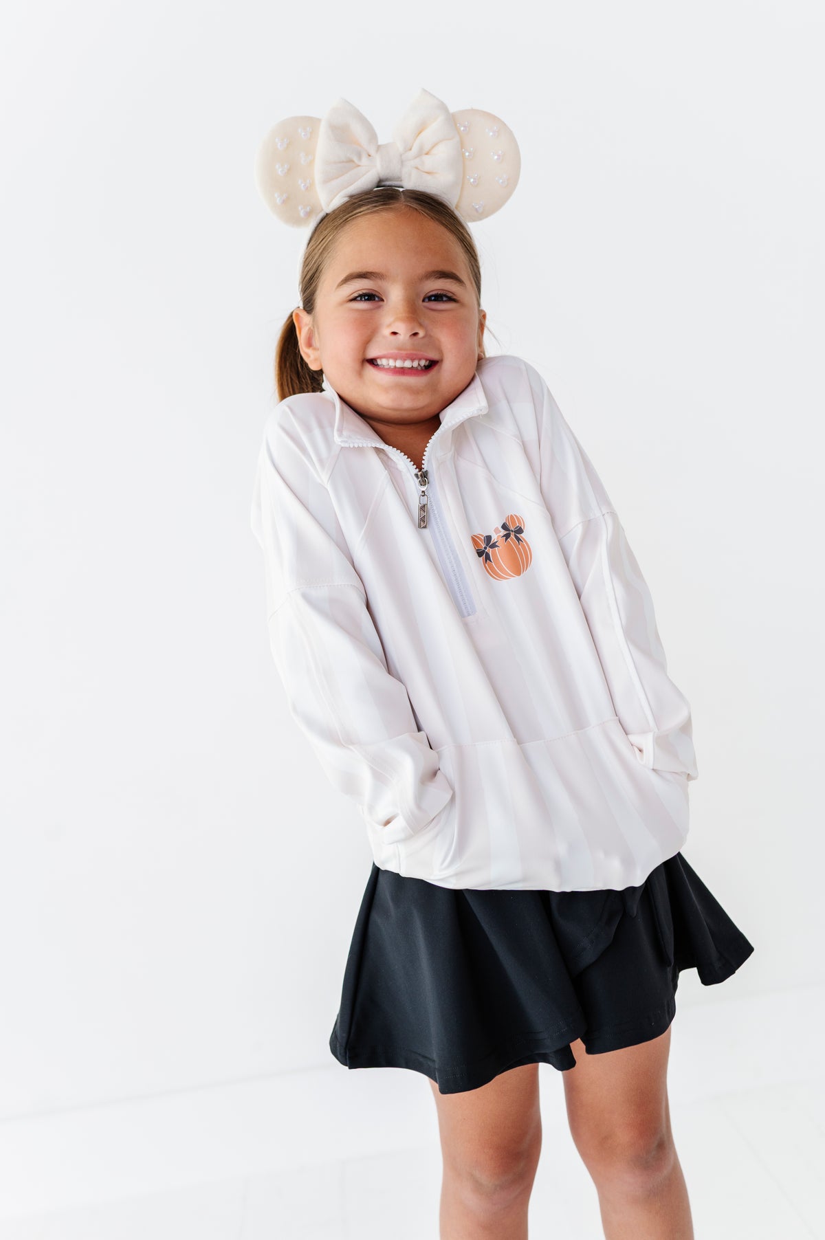 Piggy Pumpkin Stripe | KIDS 1/4th ZIP