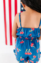 Load image into Gallery viewer, Very Cherry (NAVY) | Ruffle Romper