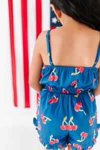 Very Cherry (NAVY) | Ruffle Romper