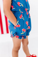 Load image into Gallery viewer, Very Cherry (NAVY) | Ruffle Romper