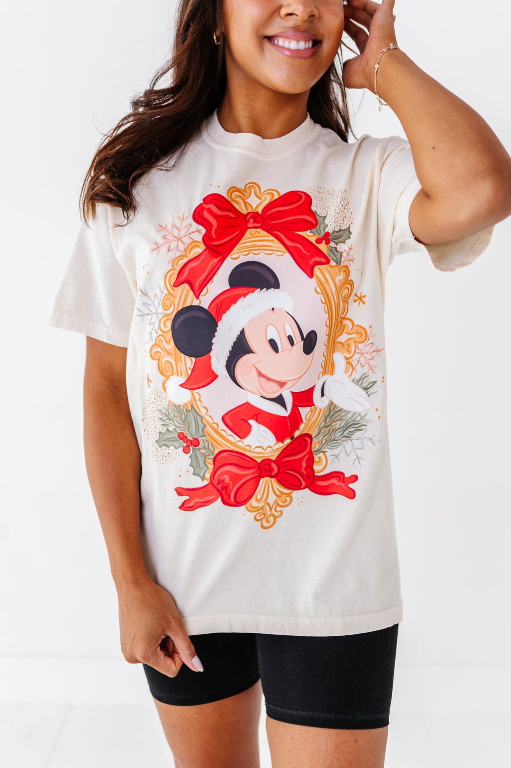 Mickey Bow Frame | ADULT Cream *BOTH CROP + FULL LENGTH HERE!*