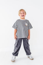 Load image into Gallery viewer, Peace-Out Ghost | Stripes Boxy Tee