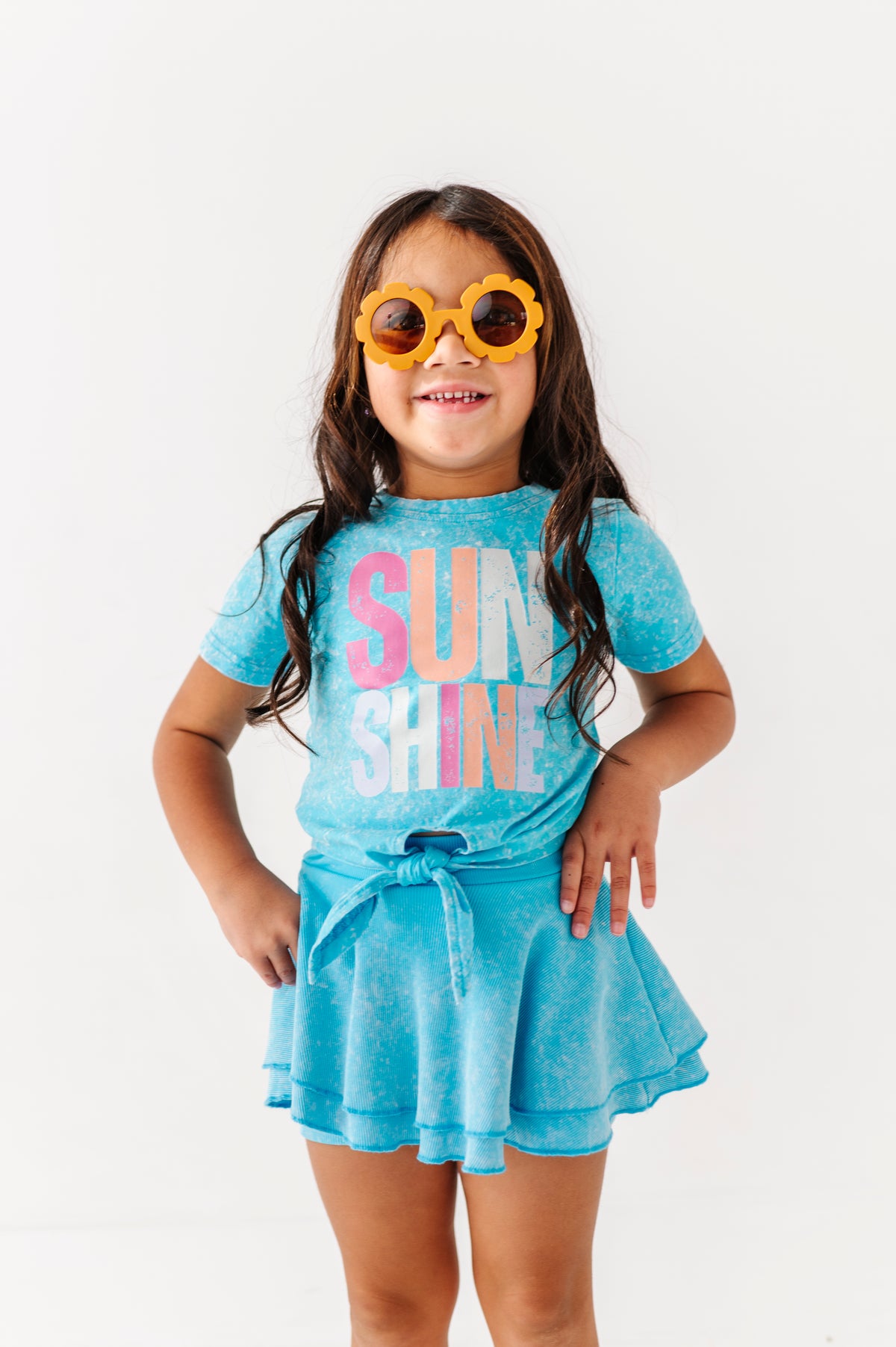 Sunshine | Blue Vintage Front-Tie Tee