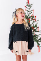 Noel Black | Bow Back Crop Sweater