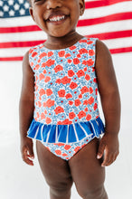 Load image into Gallery viewer, Ditsy 4th of July Floral | Skirted ONE-Piece
