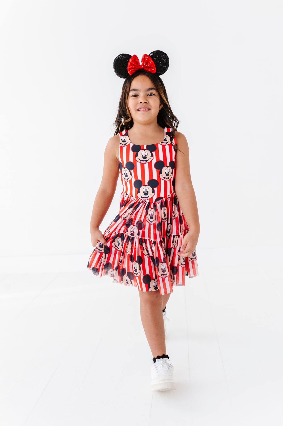 MICKEY Stripe (KIDS) | Mesh DRESS