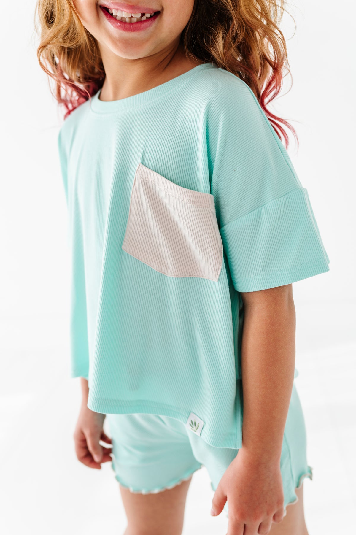 Ocean | Boxy Crop + Shorts RIB Set