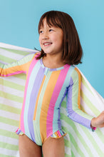 Load image into Gallery viewer, Sherbert Stripes | RASHGUARD ONE-PIECE