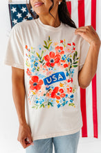 Load image into Gallery viewer, Floral USA | ADULT tees (*CROP + FULL LENGTH HERE)