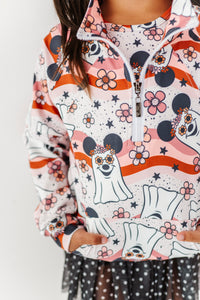 Groovy Minnie Ghosts | KIDS 1/4th Zip Up