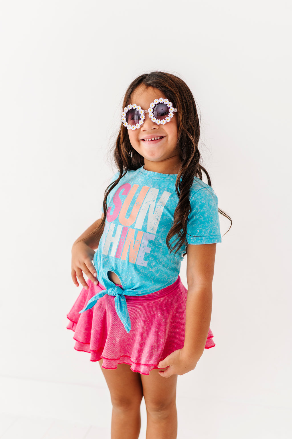 Sunshine | Blue Vintage Front-Tie Tee