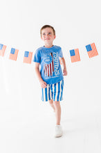 Load image into Gallery viewer, 250 Year Flag | BLUE Boys Curve Hem Tee