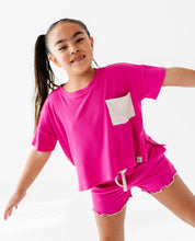 Load image into Gallery viewer, Pink Punch | Boxy Crop + Shorts RIB Set