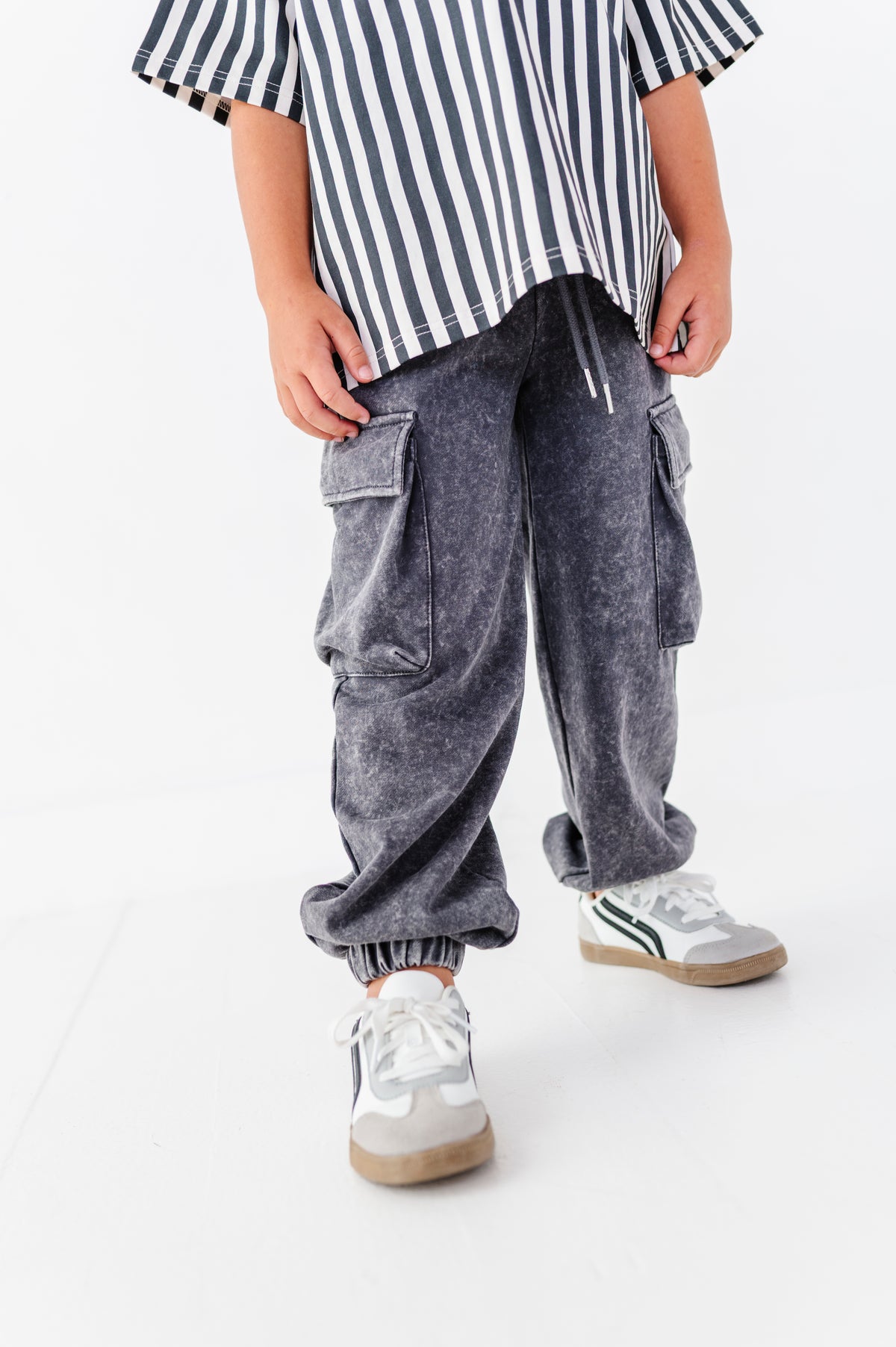 Peace-Out Ghost | Stripes Boxy Tee