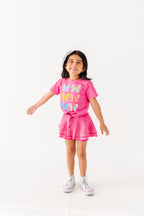 Butterflies | Pink Vintage Front-Tie Tee
