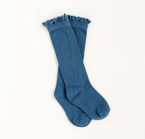 DENIM | Crochet Lace Top Knee-High socks
