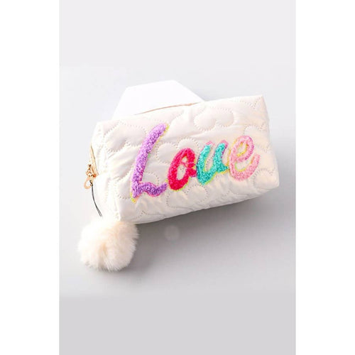 Love Quilted Box Cosmetic Bag