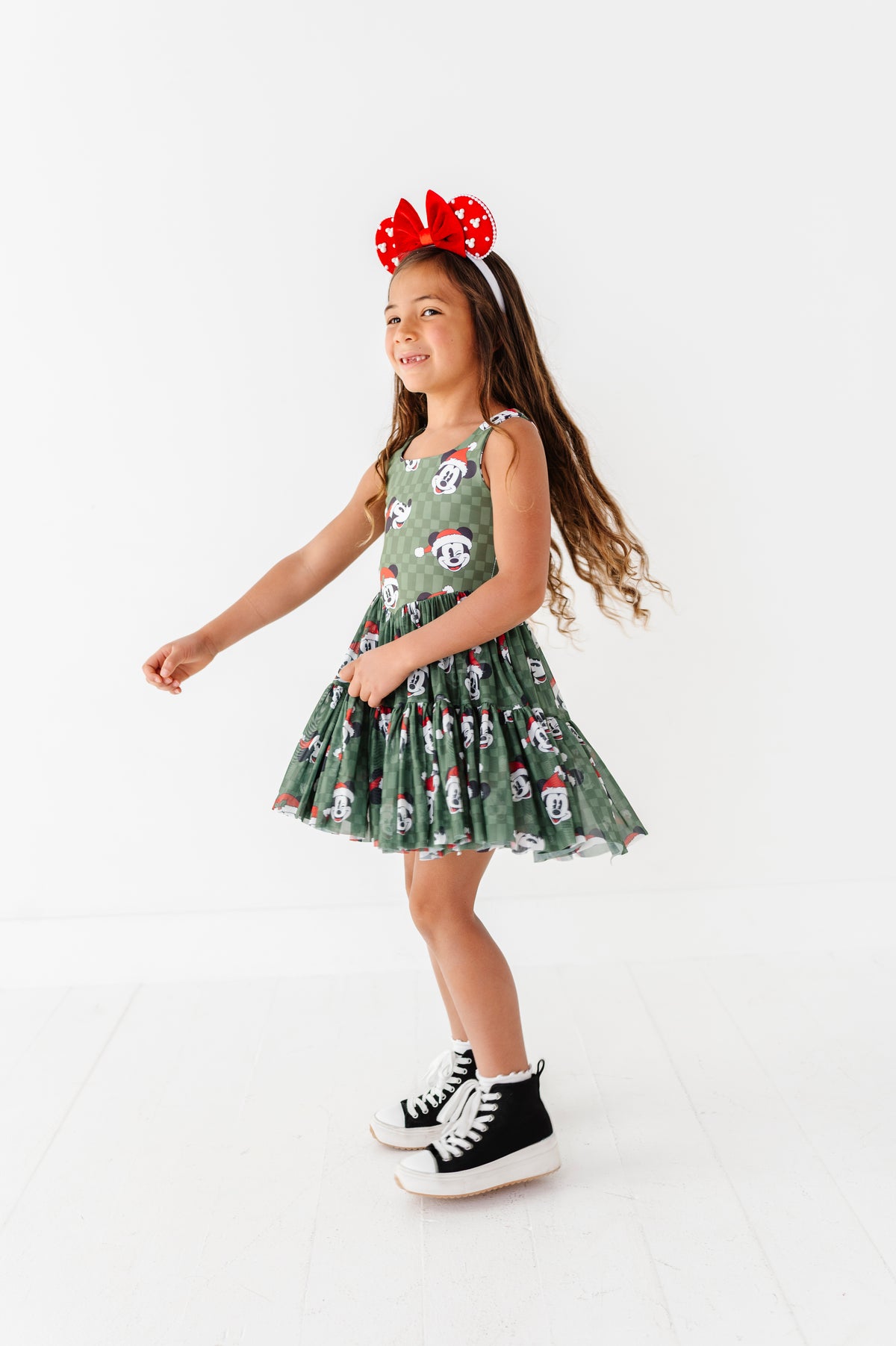 Mickey's Evergreen Check | KIDS Mesh Dress