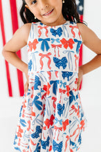 Load image into Gallery viewer, Red, White + BOW | Razorback Dress (with shorts!)