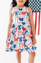 Load image into Gallery viewer, Red, White + BOW | Razorback Dress (with shorts!)