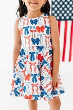 Load image into Gallery viewer, Red, White + BOW | Razorback Dress (with shorts!)
