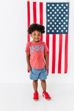 Load image into Gallery viewer, Red ‘USA’ Check | BOYS Tee