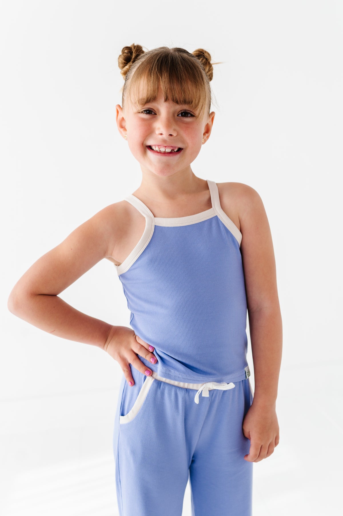 Periwinkle | Tank + Wide Leg RIB Set