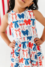 Load image into Gallery viewer, Red, White + BOW | Razorback Dress (with shorts!)