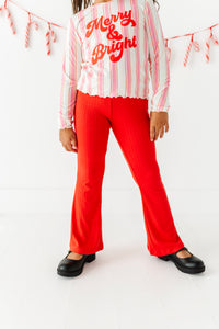 Holly Red | RIBBED FLARES