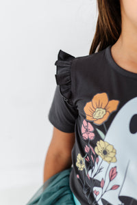 BOHO GHOSTIE | Ruffle Graphic Tee (Charcoal)