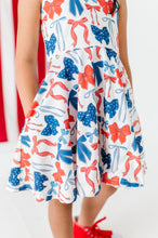 Load image into Gallery viewer, Red, White + BOW | Razorback Dress (with shorts!)