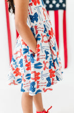 Load image into Gallery viewer, Red, White + BOW | Razorback Dress (with shorts!)