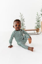Load image into Gallery viewer, Green Stripes | ZIP ROMPER