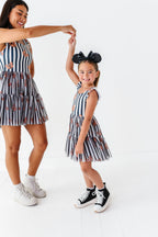 Striped Mickey Pumpkin | ADULT Ruffle Mesh Dress