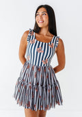 Striped Mickey Pumpkin | ADULT Ruffle Mesh Dress