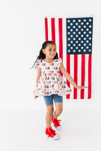 USA | Double Ruffle Tank Peplum