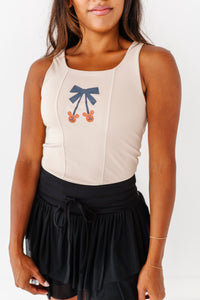 Pumpkin Bow TAN | ADULT TANK