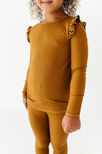 CARMEL RIB | Ruffle Long Sleeve