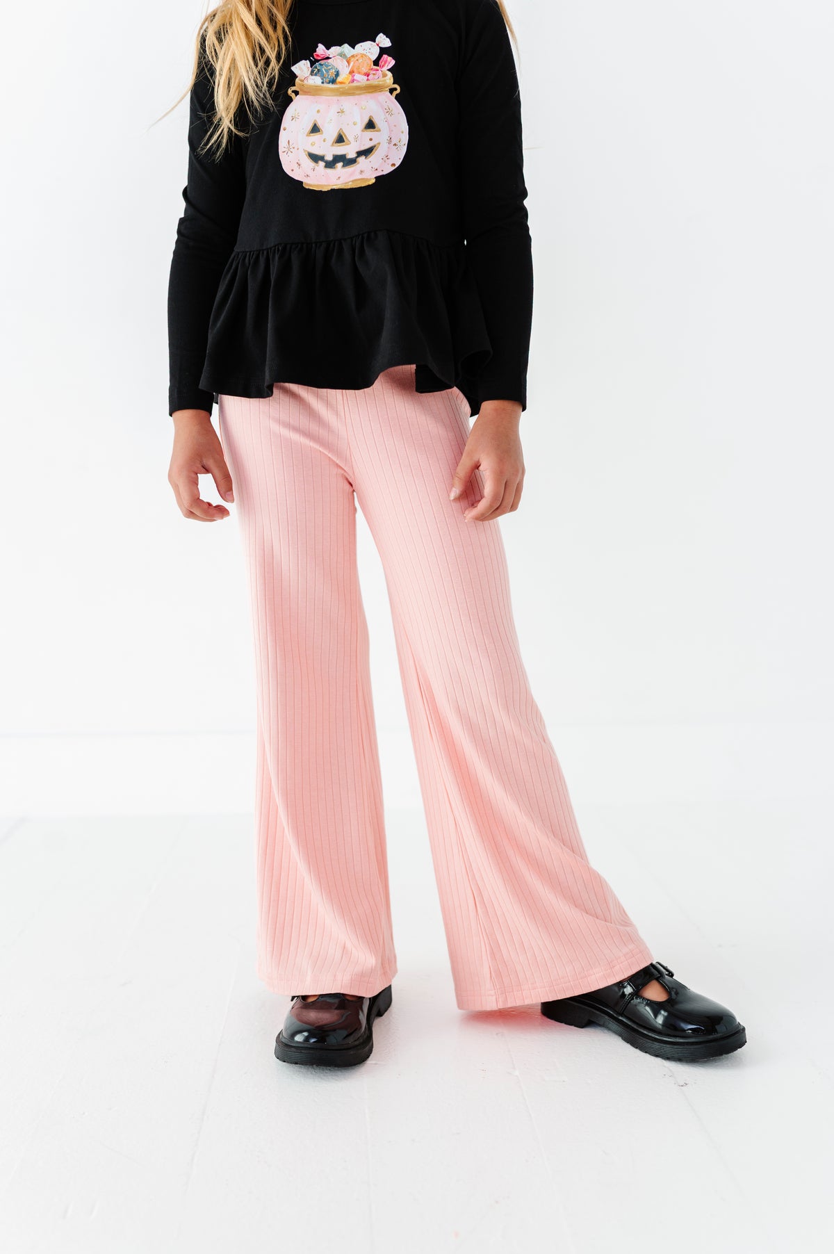 Apricot | RIB Wide Leg Pants