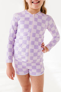 Violet Check: RASHGUARD ZIP-UP *SHIRT ONLY!*