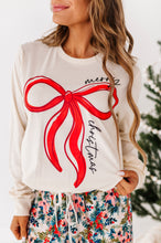 Load image into Gallery viewer, RED BOW (CREAM SHIRT) | Adult Long Sleeve Tee