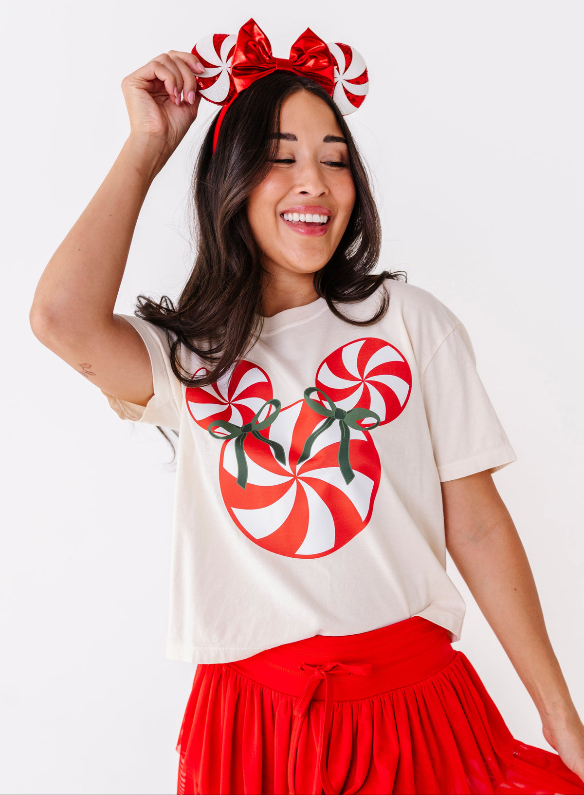 Red Peppermint Mouse | ADULT Cream *BOTH CROP + FULL LENGTH HERE!*