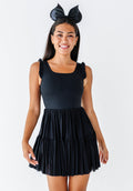 Solid Black | ADULT Ruffle Mesh Dress