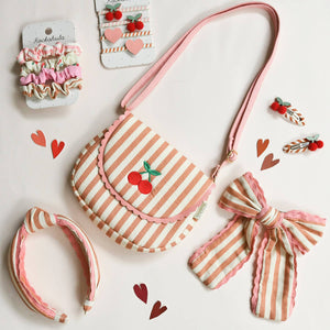 Stripy Cherry Clips (2 pack)