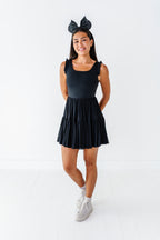 Solid Black | ADULT Ruffle Mesh Dress