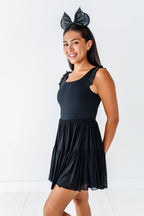 Solid Black | ADULT Ruffle Mesh Dress